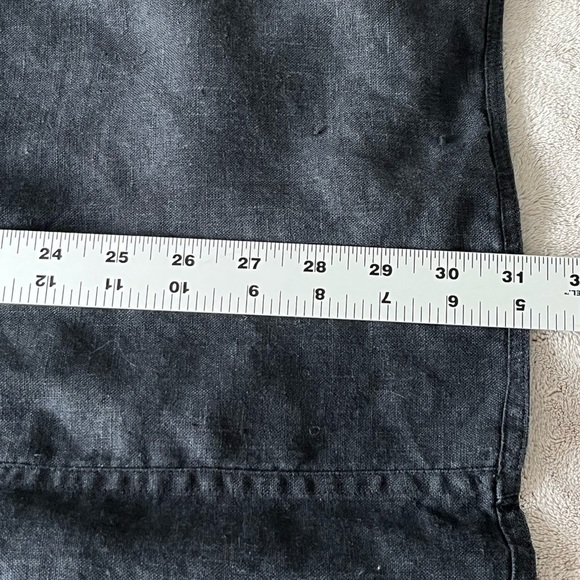 FLAX by Jeanne Engelhart 100% Linen Black Oversized Button Front Blazer Jacket L - Picture 14 of 14